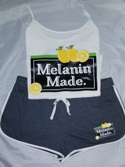 Women's Short Set - Melanin Made - Gray Shorts