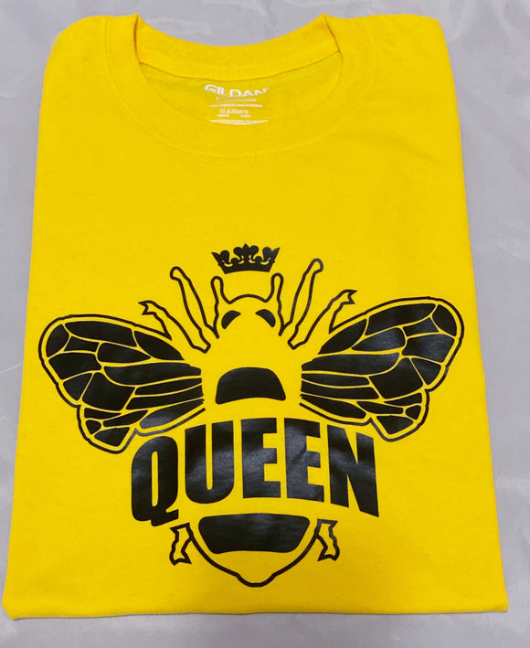 Women's Graphic T-Shirt - Queen Bee - Yellow