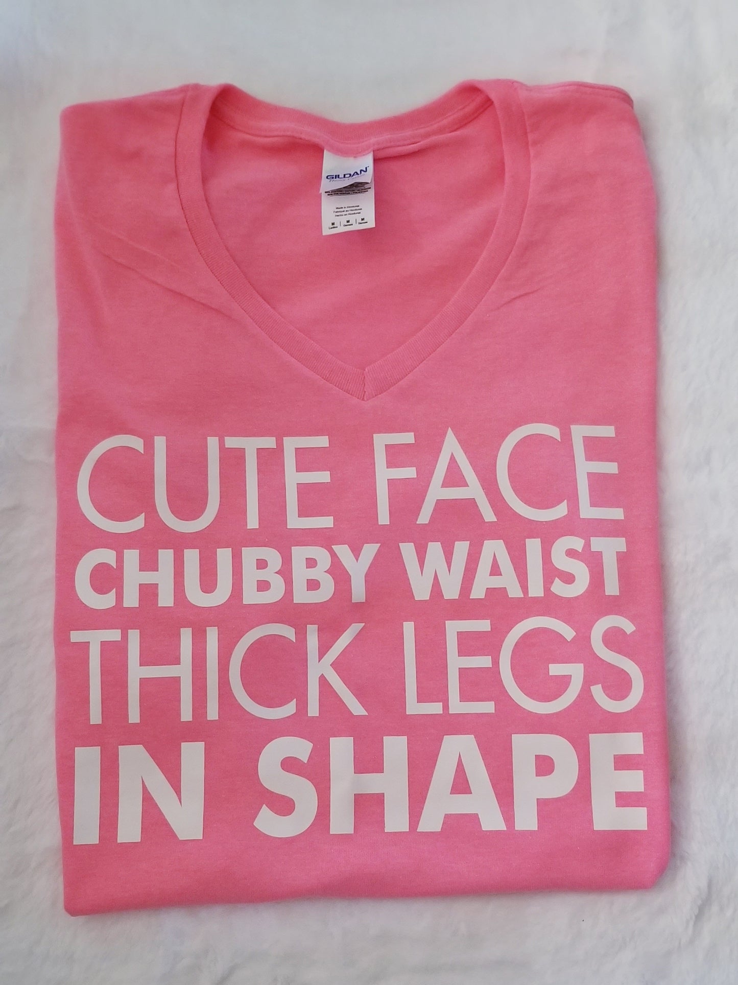 Women's Graphic V-Neck T-Shirt - Cute Face