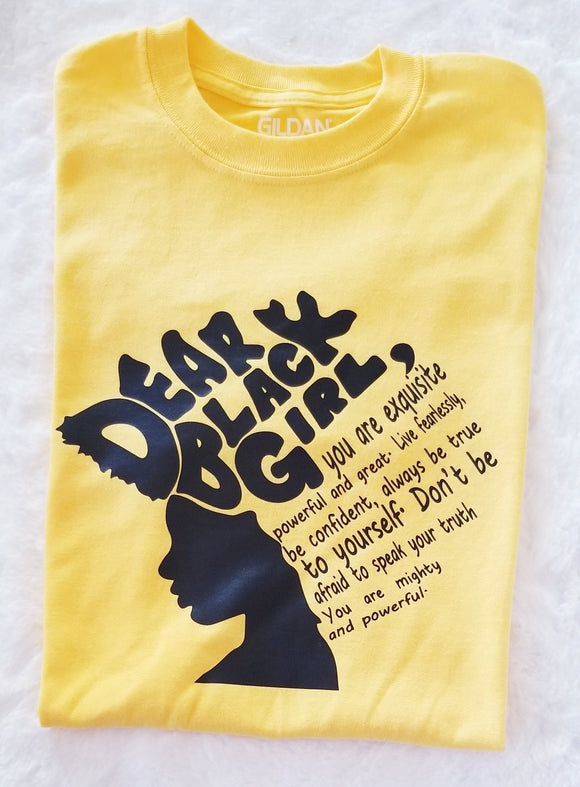 Girls Youth Graphic T-Shirt - Dear Black Girl