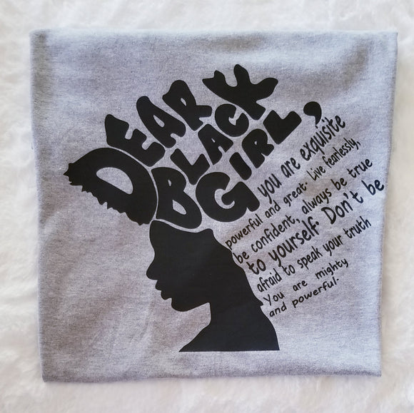 Women's Graphic T-Shirt - Dear Black Girl (Gray)