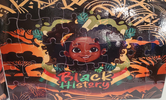 Black History Month Little Girl Warrior 40 Piece Custom Puzzle
