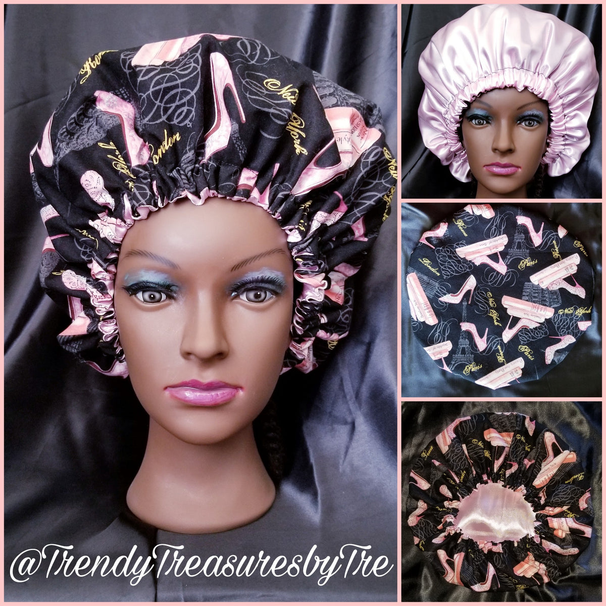 Seqin Satan Reversible Soft Silky Hair Bonnet Designer Bonnets and