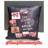 7 Panel I Love You to the Moon and Back Satin Throw Pillow