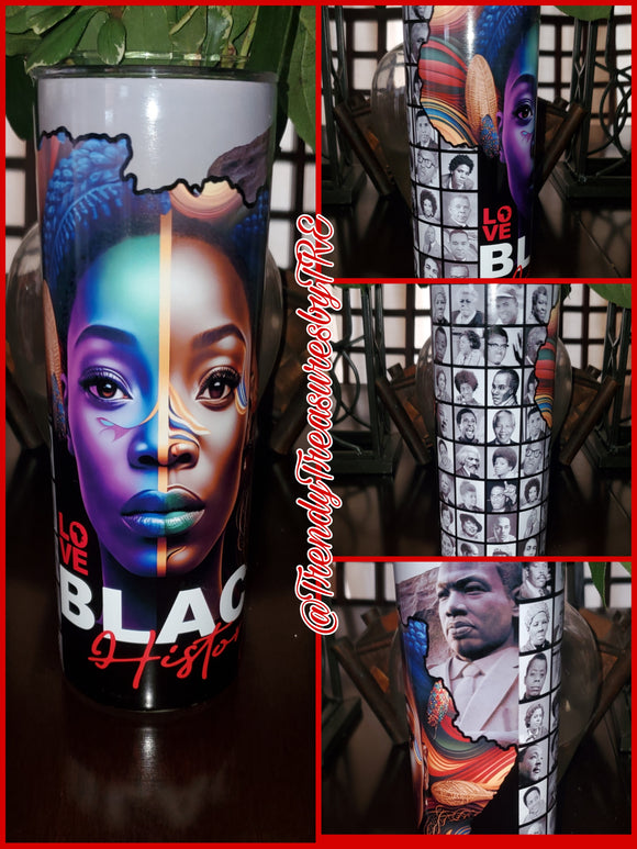 Love Black History 20oz Sublimation Stainless Steel Tumbler