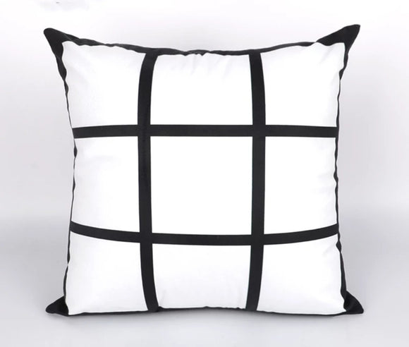 9 Panel Black Plush Pillow