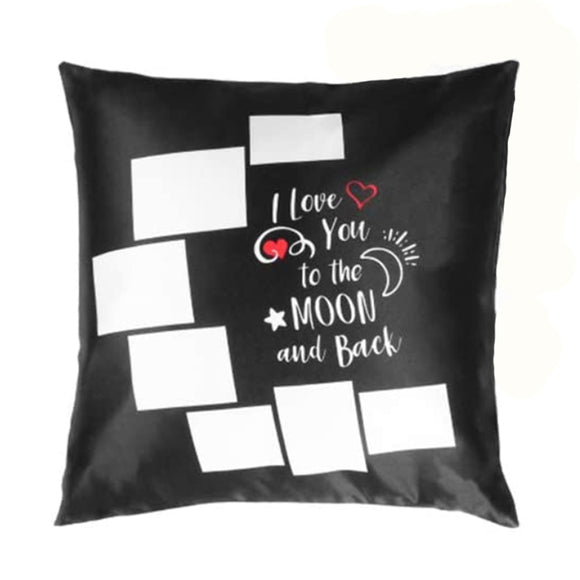 7 Panel I Love You to the Moon and Back Satin Throw Pillow