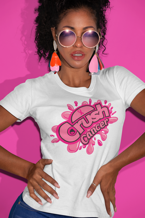 Women's Graphic T-Shirt - Breast Cancer Awareness - Crush Cancer