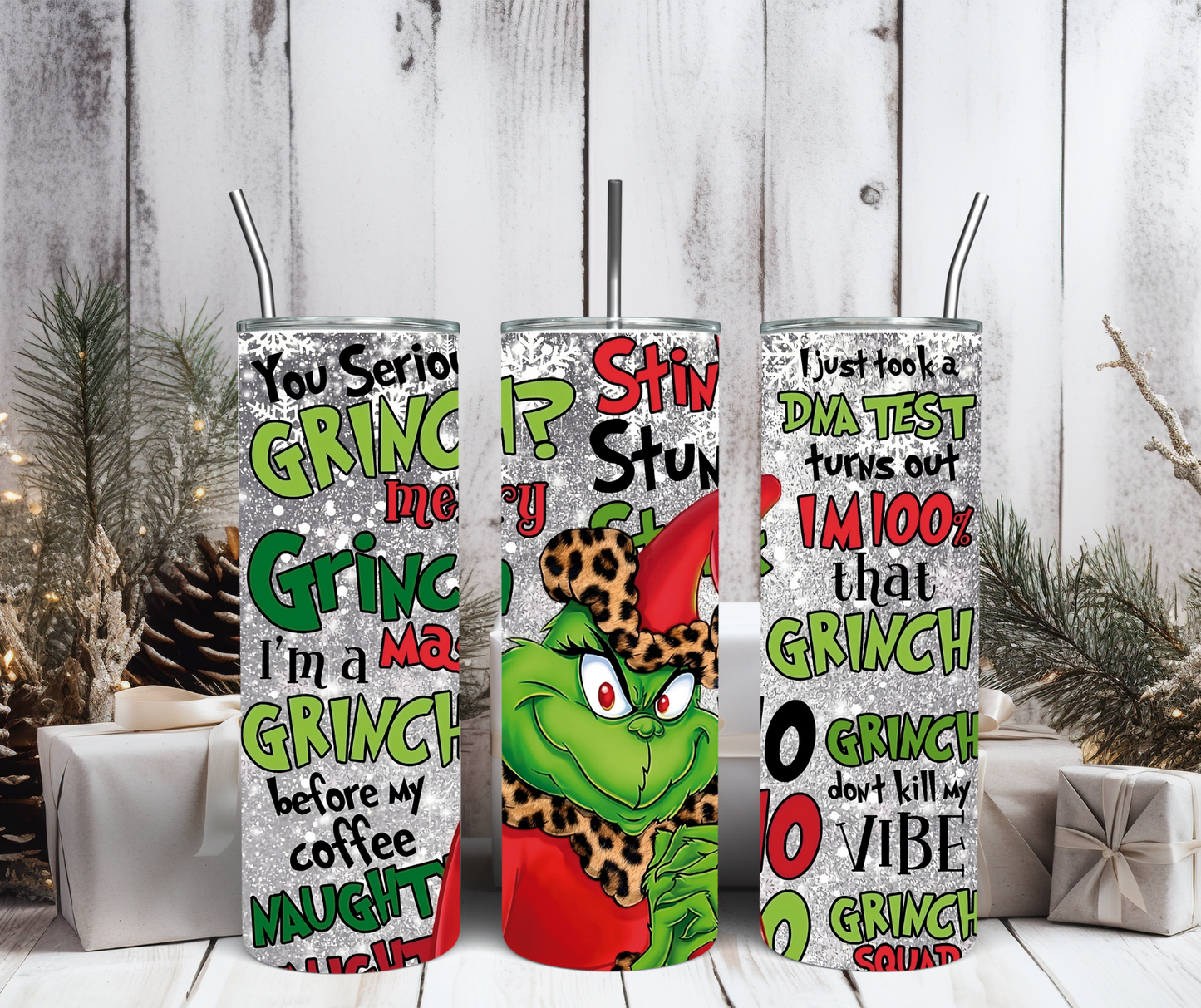 Christmas 100% That Grinch 20oz Stainless Steel Tumbler