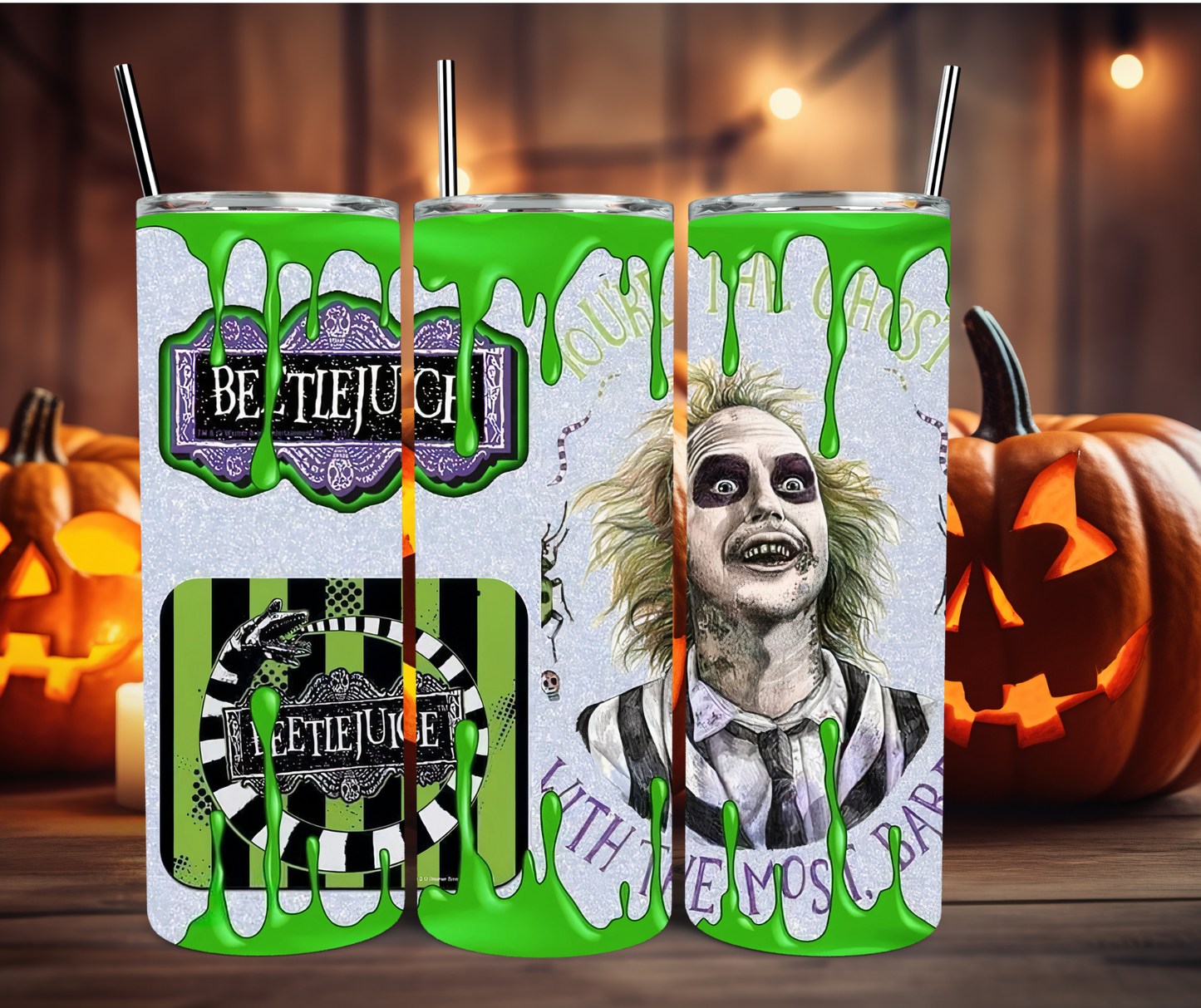 Halloween Beetlejuice 20oz Stainless Steel Tumblers