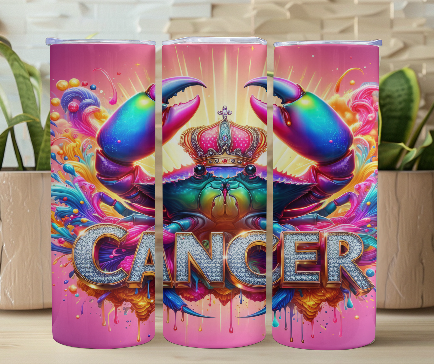 Diamond Cancer Crab 20oz Stainless Steel Tumbler