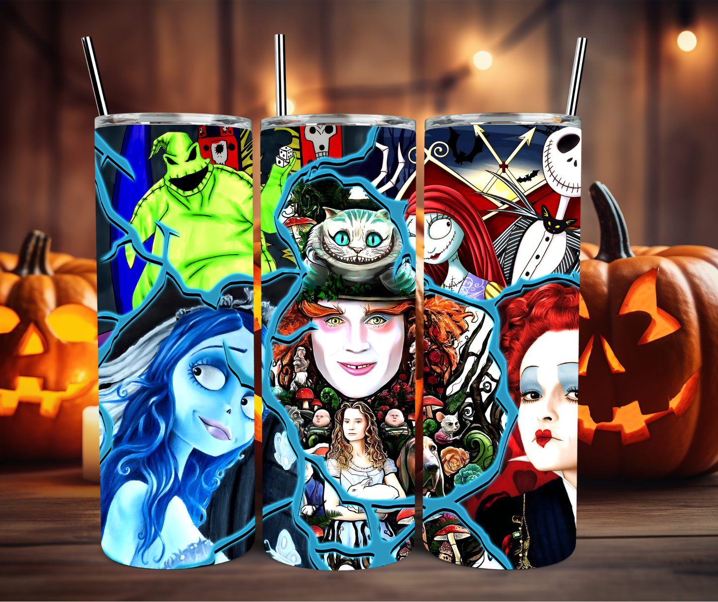 Halloween Jack and Alice 20oz Stainless Steel Tumbler