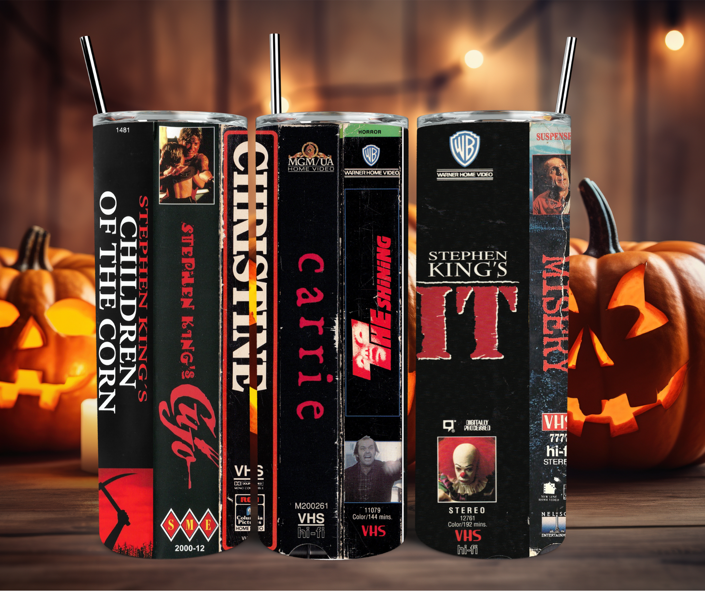 Halloween VHS Stephen King Movies 20oz Stainless Steel Tumbler