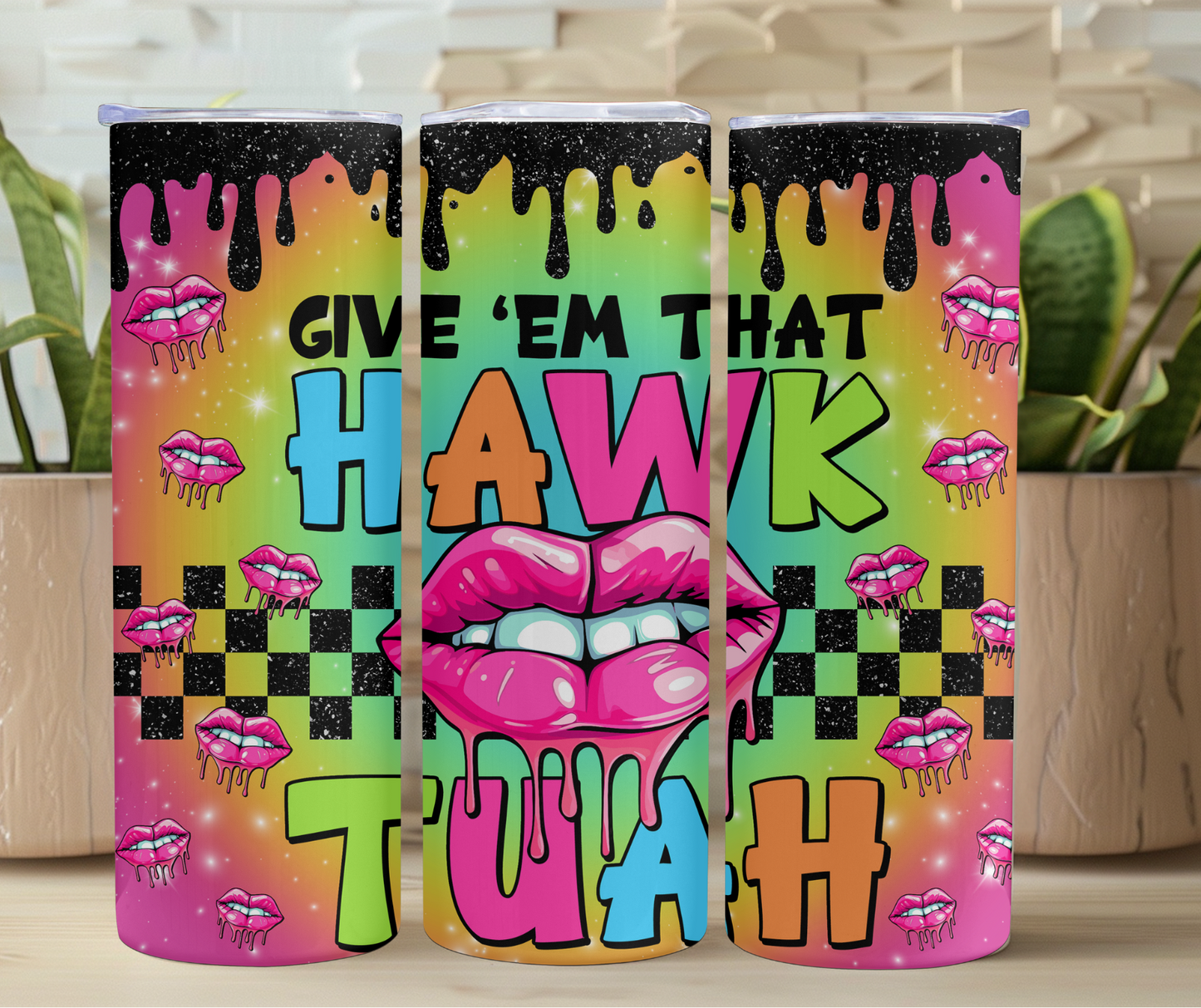 Hawk Tuah Dripping Lips 20oz Stainless Steel Tumbler