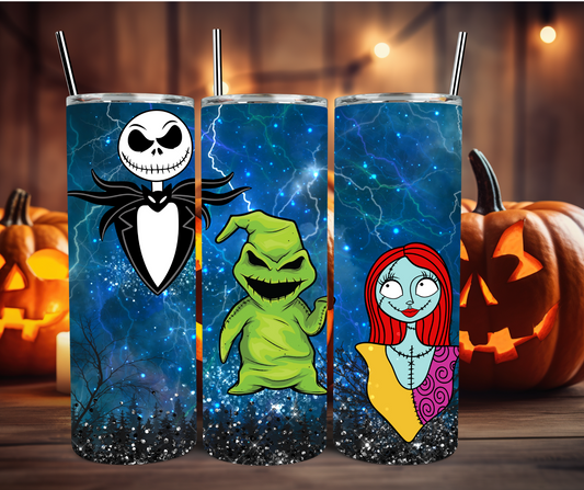 Halloween Jack, Oogie and Sally 20oz Stainless Steel Tumbler