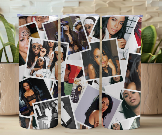 The Many Faces of Aaliyah 20oz Stainless Steel Tumbler