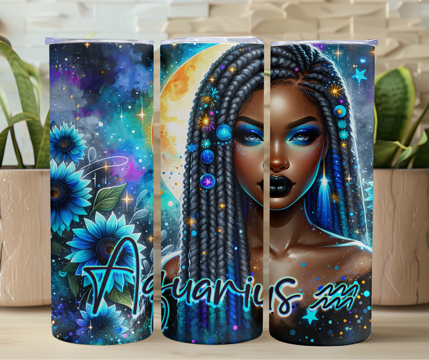 Pretty Brown Girl Aquarius 20oz Stainless Steel Tumbler