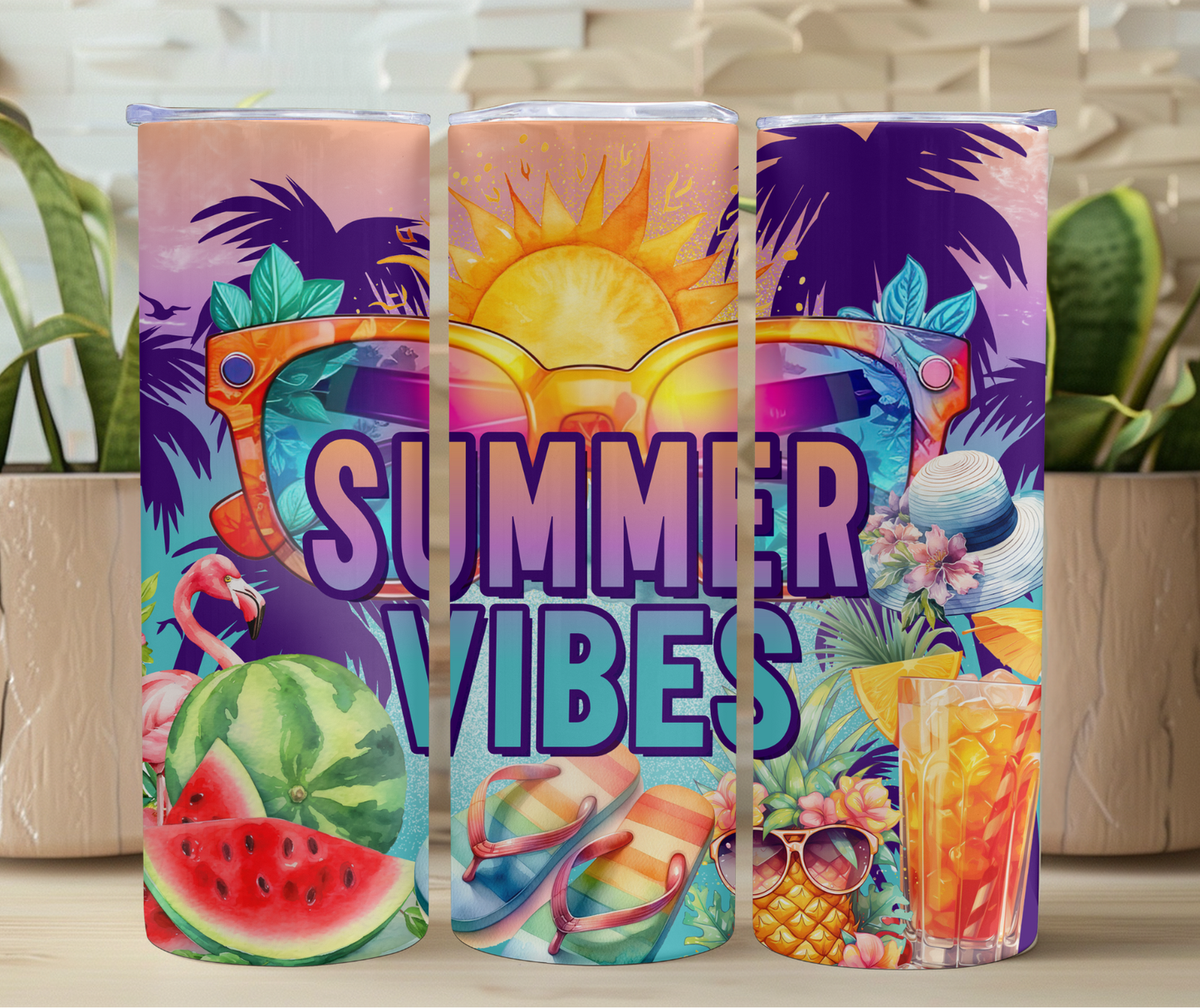 Summer Vibes 20oz Stainless Steel Tumbler