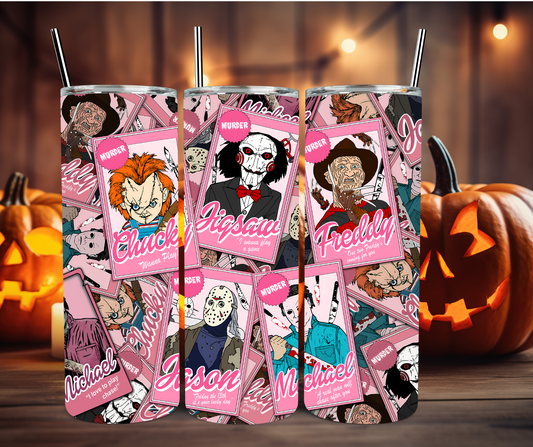 Halloween Pink Tarot Card Bad Boys 20oz Stainless Steel Tumbler