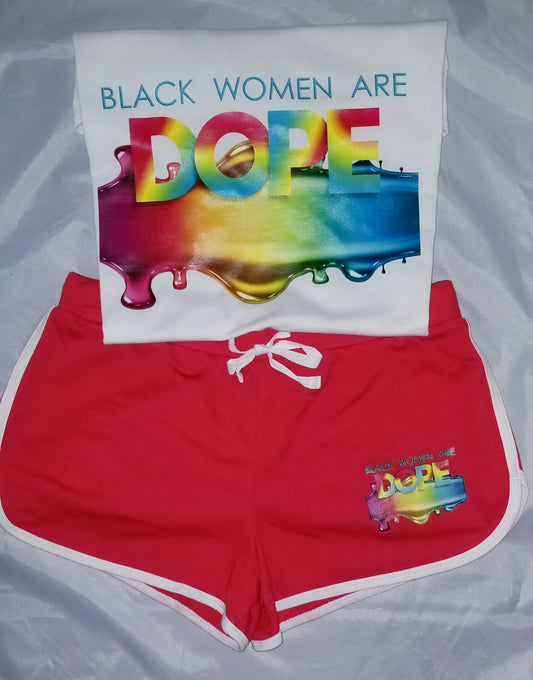 Women's Short Set - Black Women Are Dope - Red