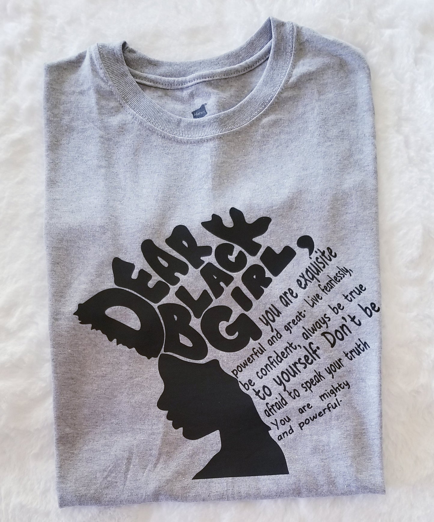 Women's Graphic T-Shirt - Dear Black Girl (Gray)