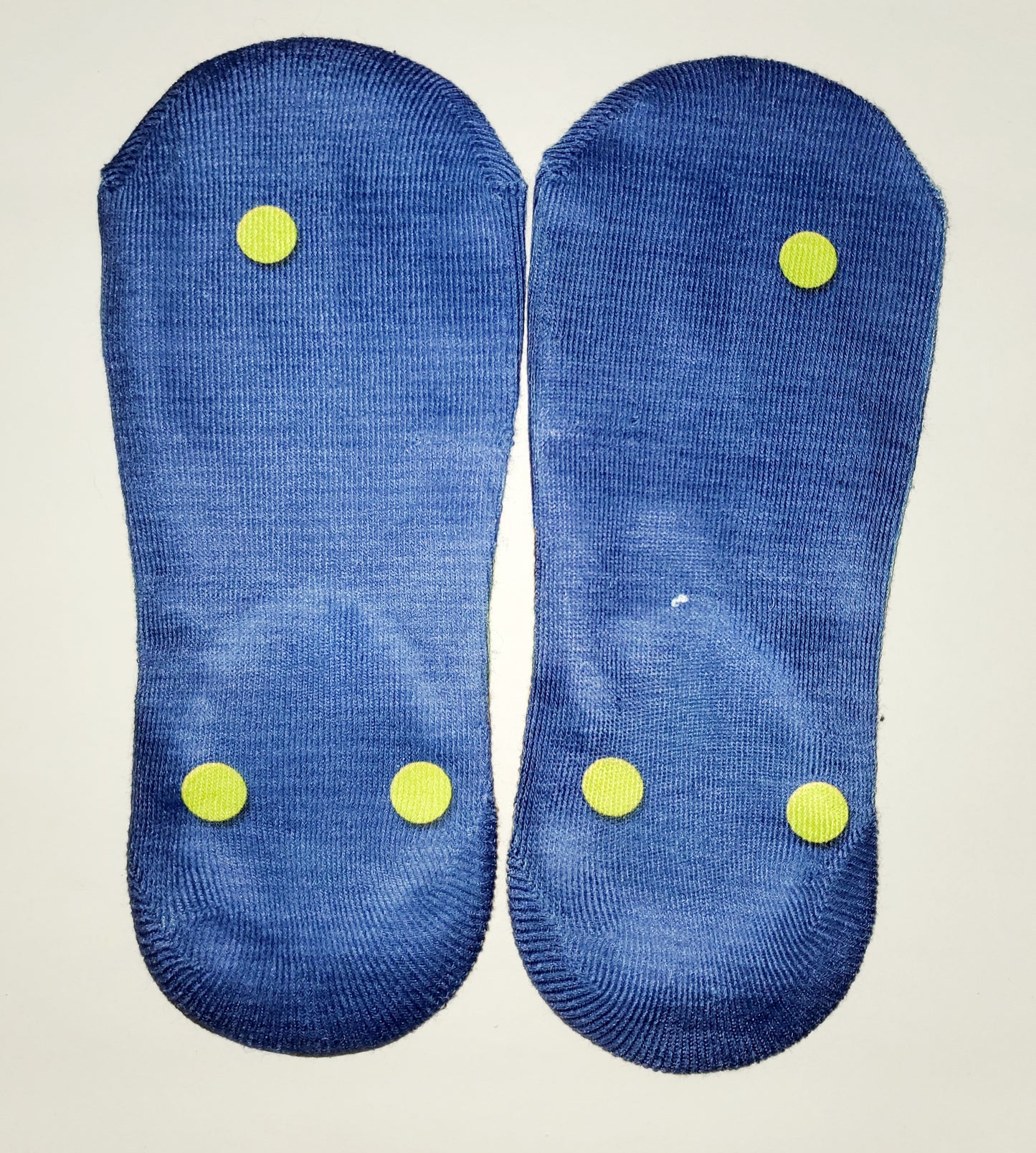 Blue Stripe Green Strap Flip Flop -No Show Socks