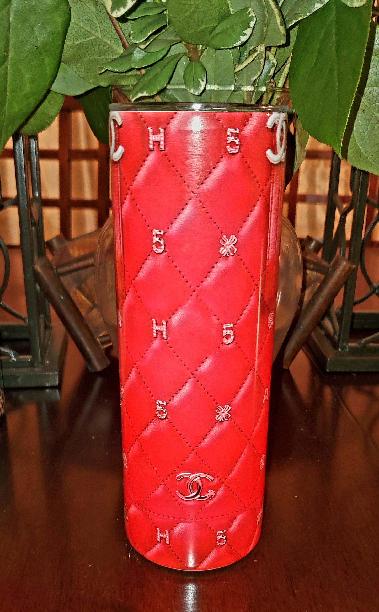 Red Chanel 20oz Sublimation Stainless Steel Tumbler