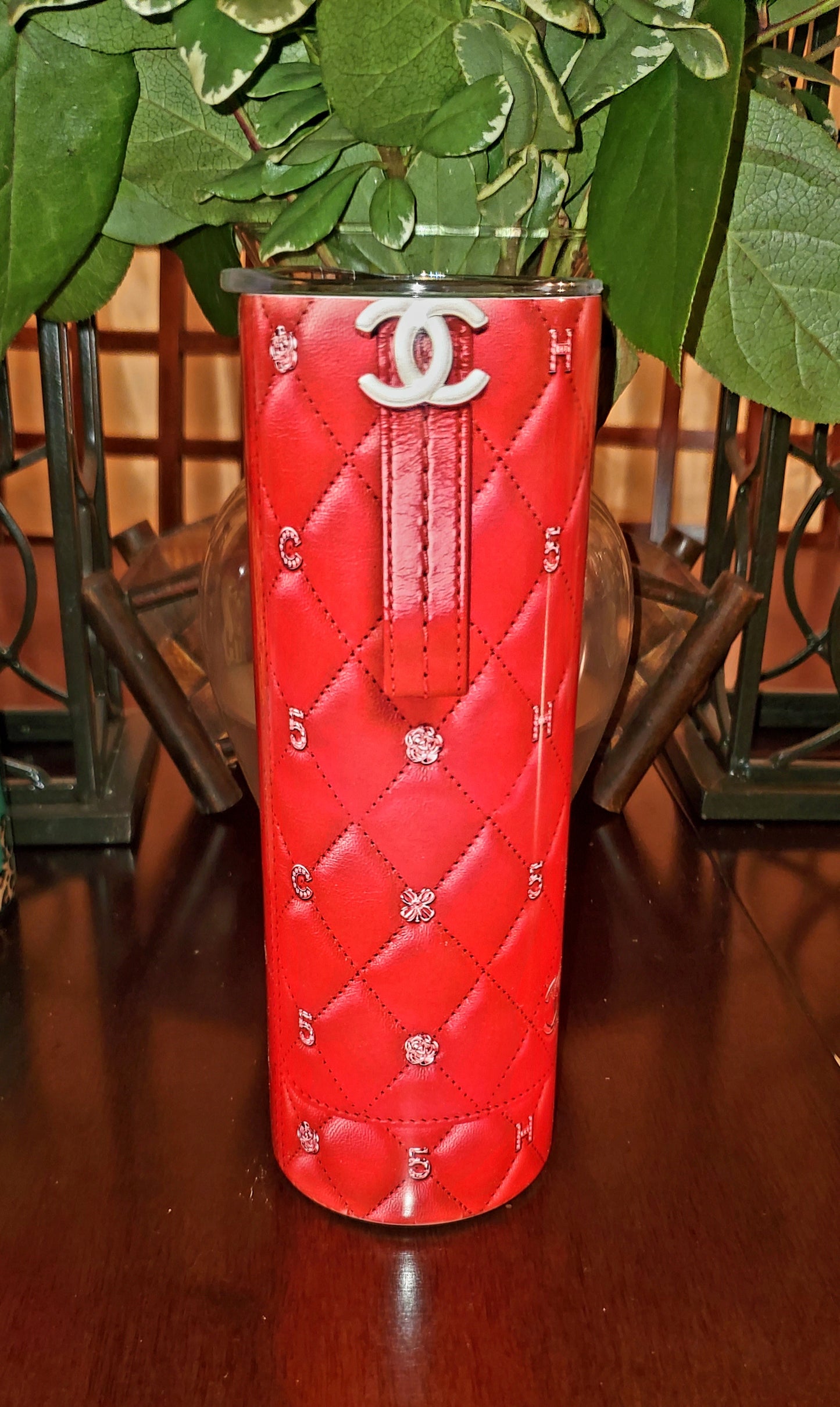 Red Chanel 20oz Sublimation Stainless Steel Tumbler