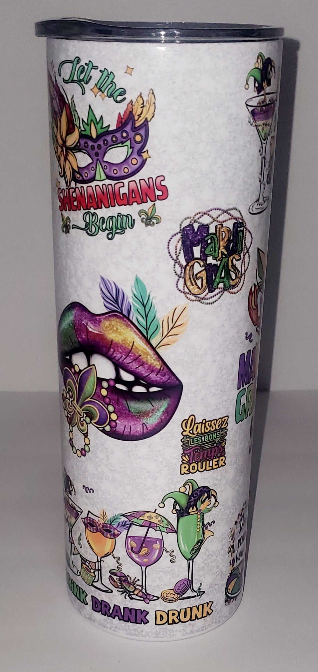 Happy Mardi Gras Y'all 20oz Sublimation Stainless Steel Tumbler