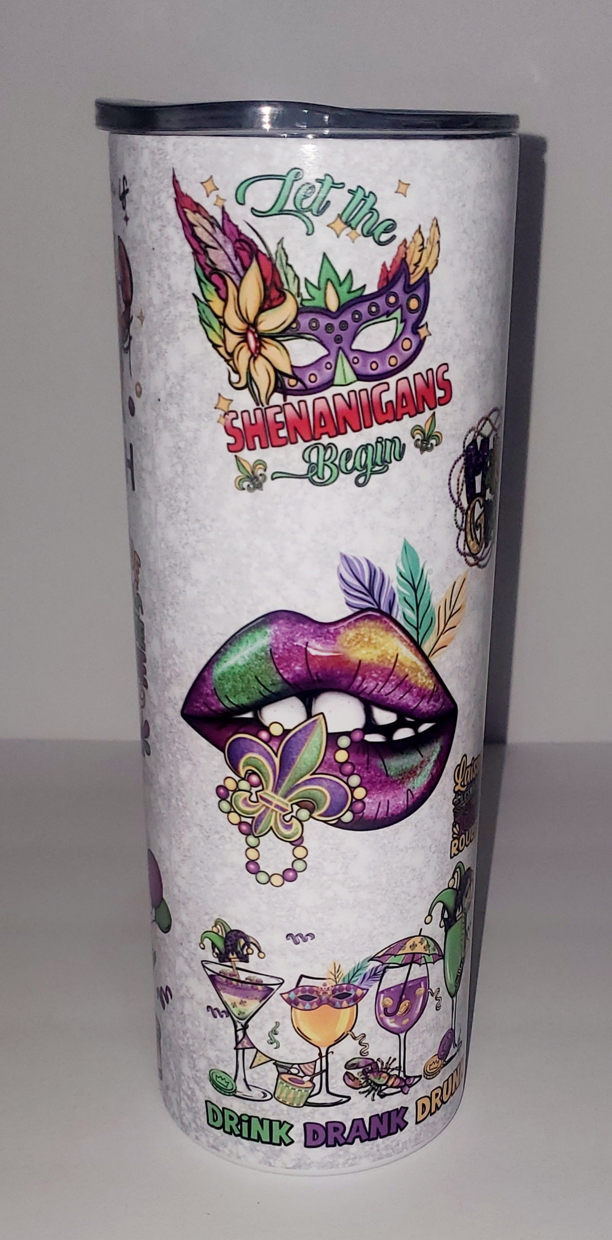 Happy Mardi Gras Y'all 20oz Sublimation Stainless Steel Tumbler