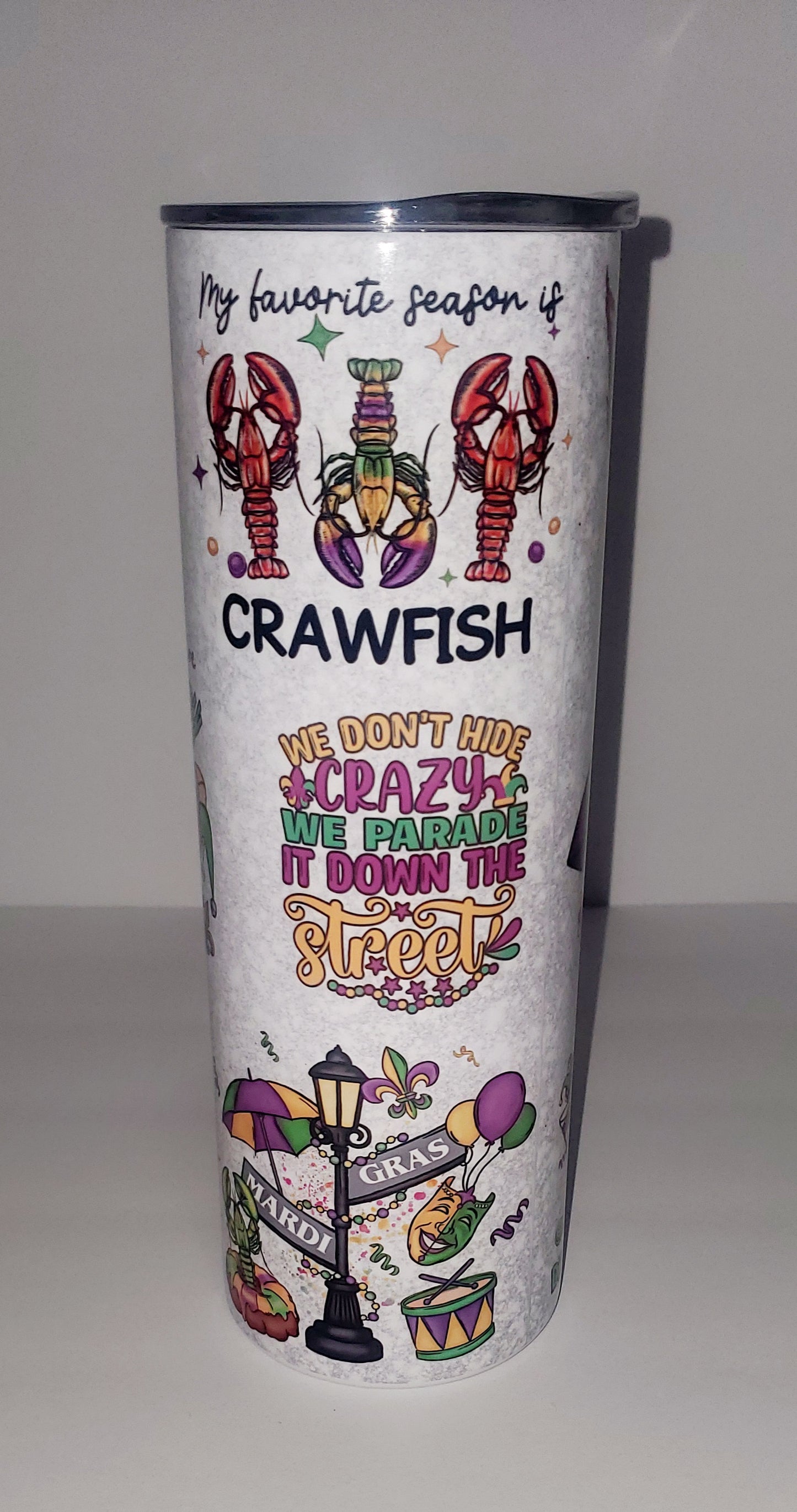 Happy Mardi Gras Y'all 20oz Sublimation Stainless Steel Tumbler