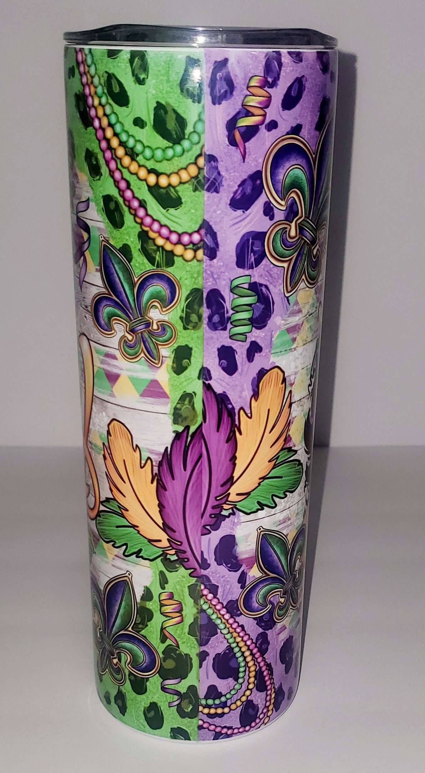 Mardi Gras Diva 20oz Sublimation Stainless Steel Tumbler