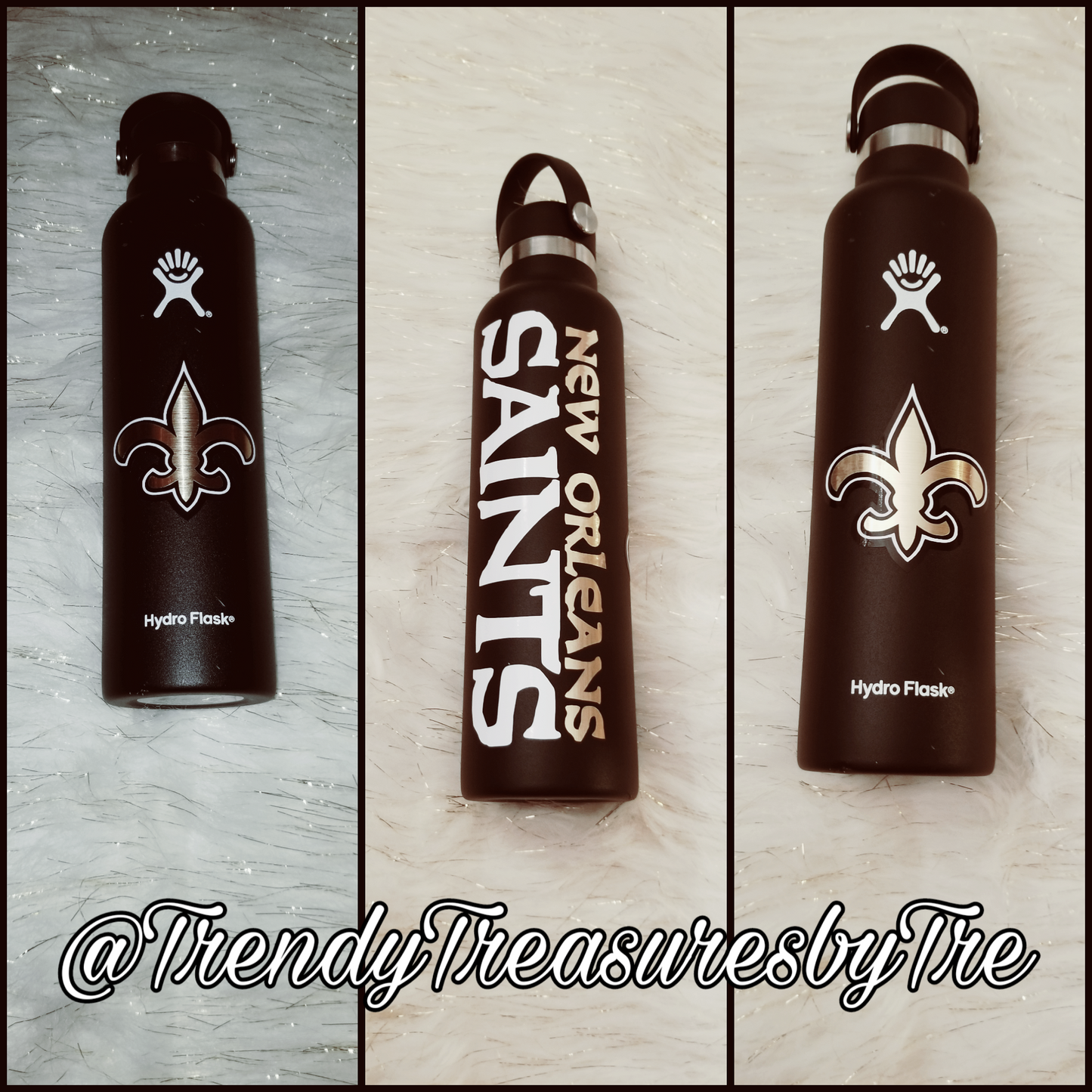 New Orleans Saints Hydro Flask Stainless Steel Water Bottle (Customer Custom Order)