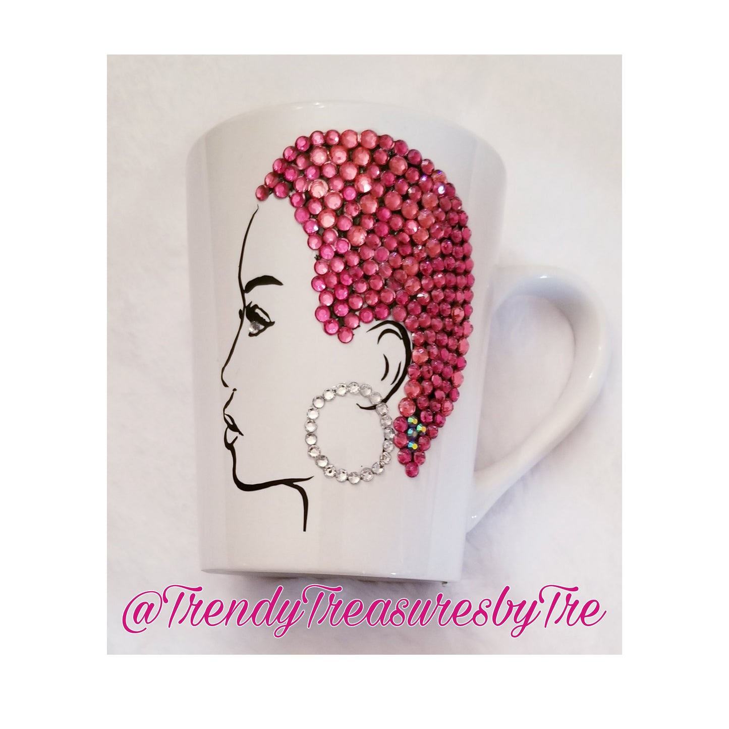 Bling Sexy Mama Short-cut Fuchsia Coffee & Tea Cup