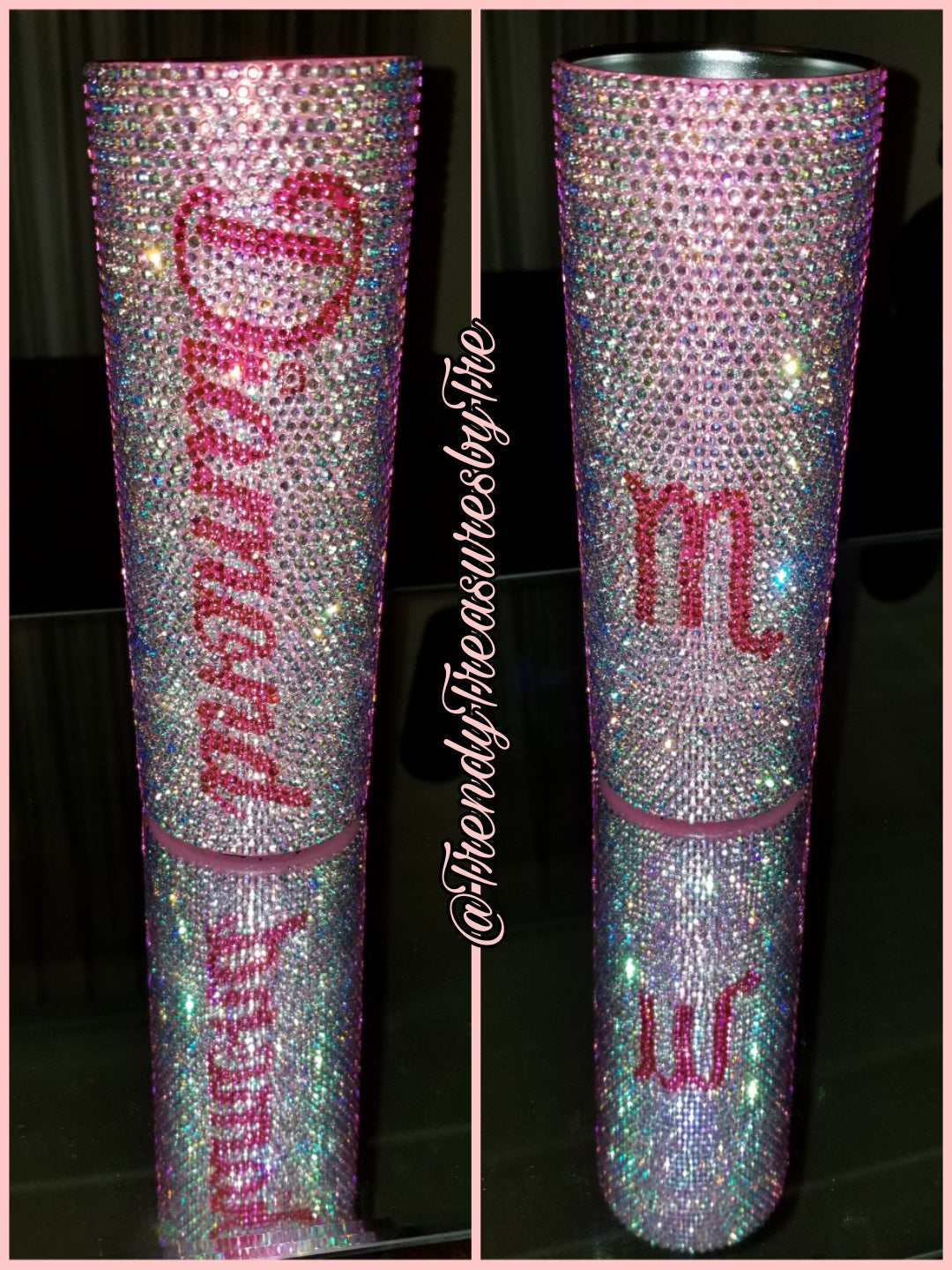 Custom 20oz Stainless Steel Bling Tumbler - Diamond (Scorpio Zodiac)