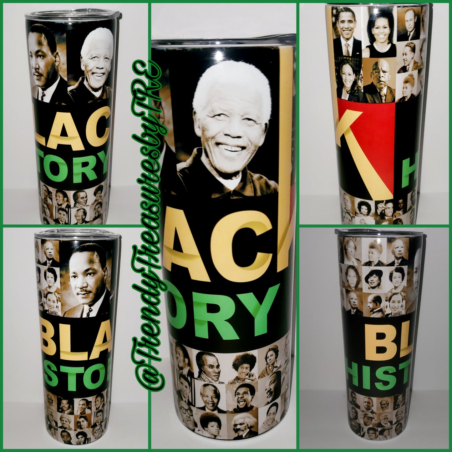 Black History Legends 20oz Sublimation Stainless Steel Tumbler