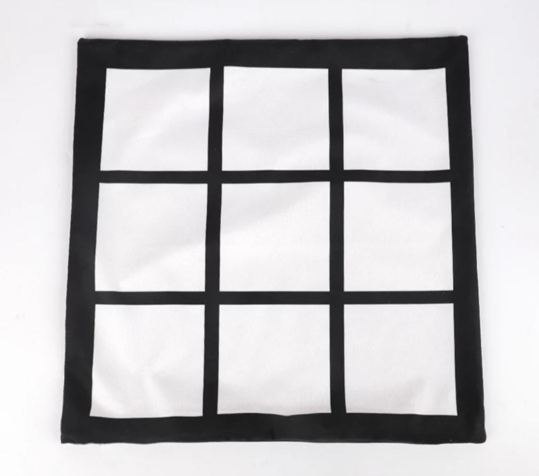 9 Panel Black Plush Pillow